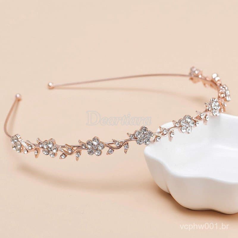 Tiara De Noiva De Cristal Liga De Ouro Coroa De Para Mulheres Faixas De Cabelo Meninas Prom
