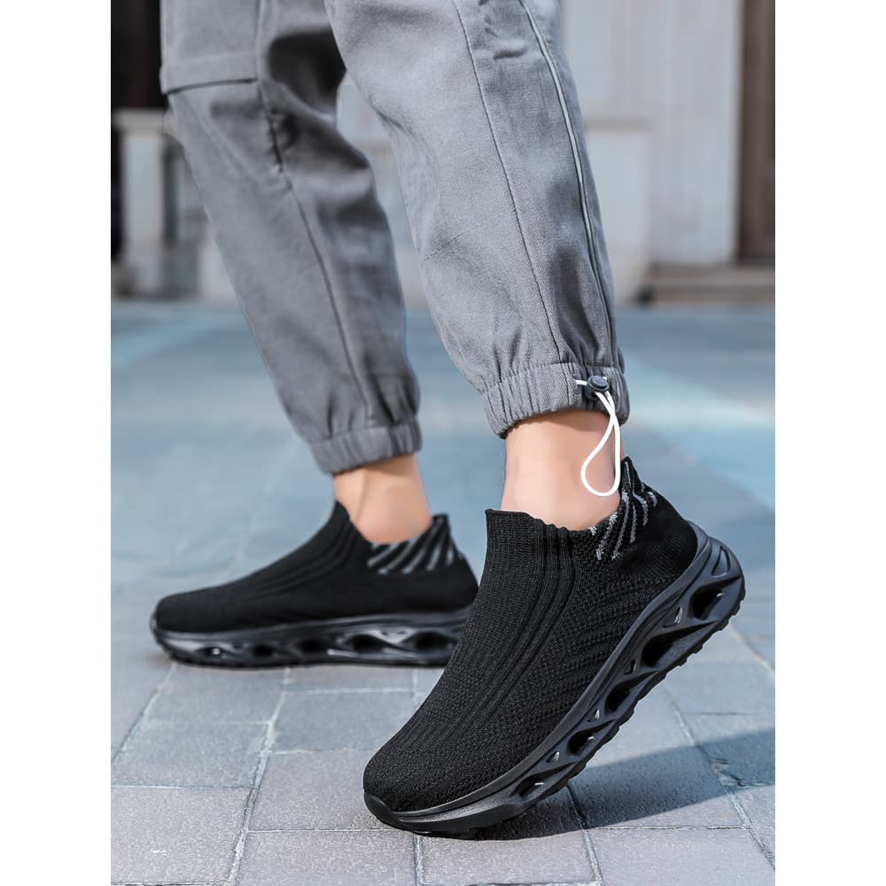 Tamanho grande capa pé voando tecido malha sapatos masculinos tamanho 47 respirável sapatos casuais 46 solto deslizament