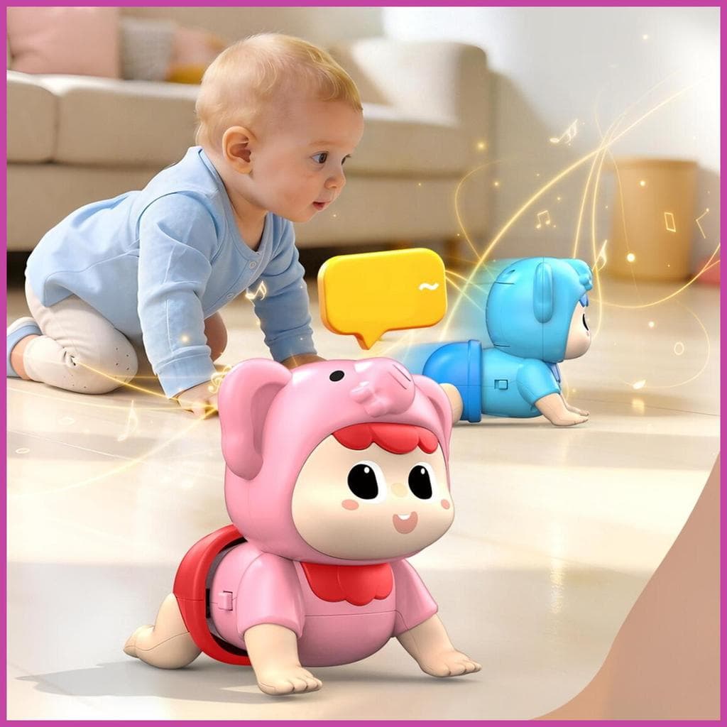 Crianças Rastejando Brinquedos Elétricos Dos Desenhos Animados Boneca Educacional Ao Longo Sensoriais Para Meninos Menin