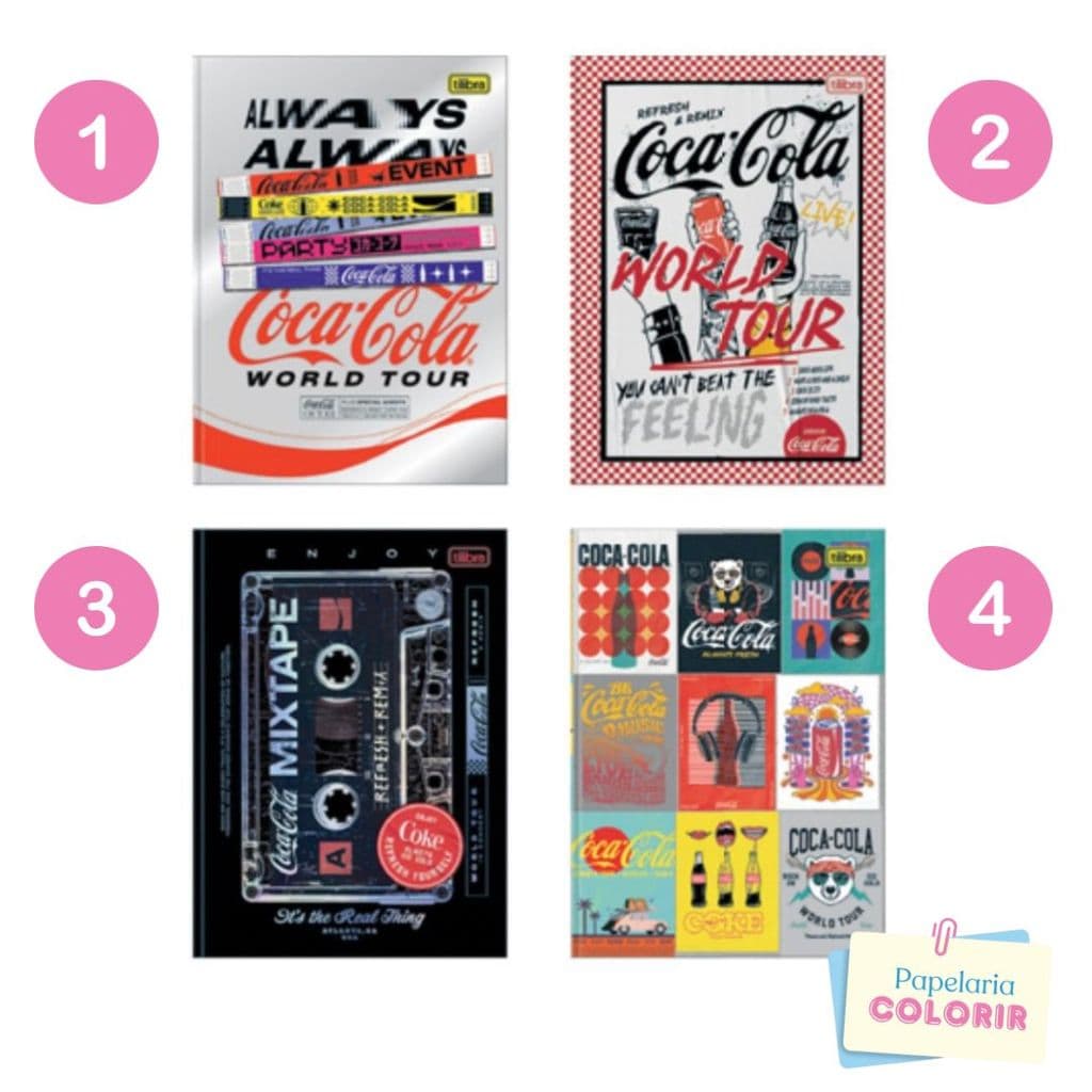 Caderno Brochura Colegial Coca-Cola 80 Folhas - Tilibra
