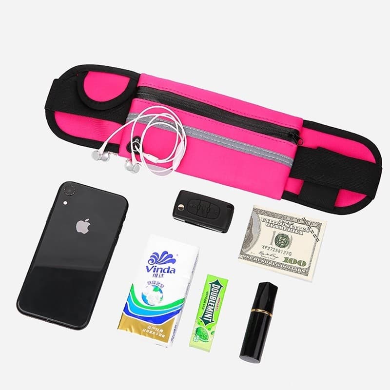 Pochete Esportiva Corrida Academia Slim Impermeável Porta Celular Cinta Fitness Unissex Caminhada Ciclismo Com Faixa Ref