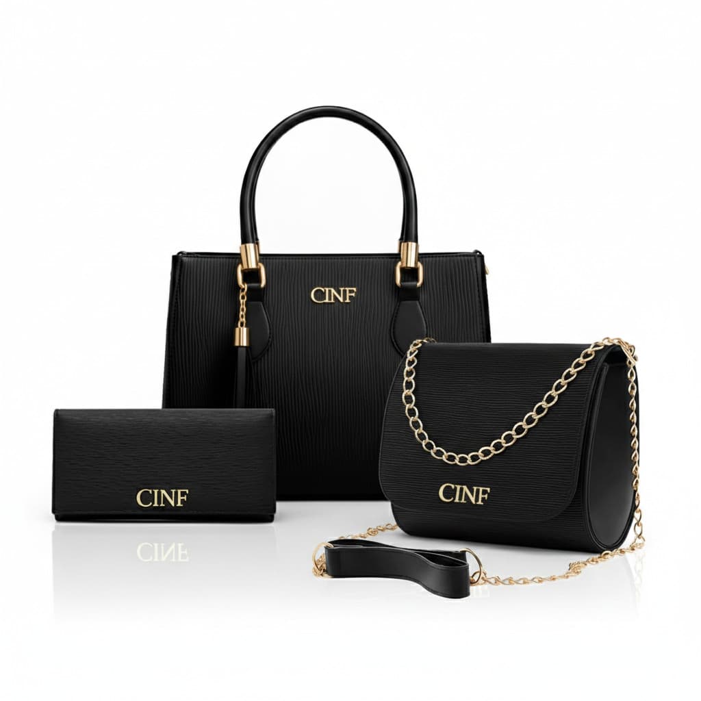 Kit Bolsas Feminina Transversal Média + Tira Colo + Carteira