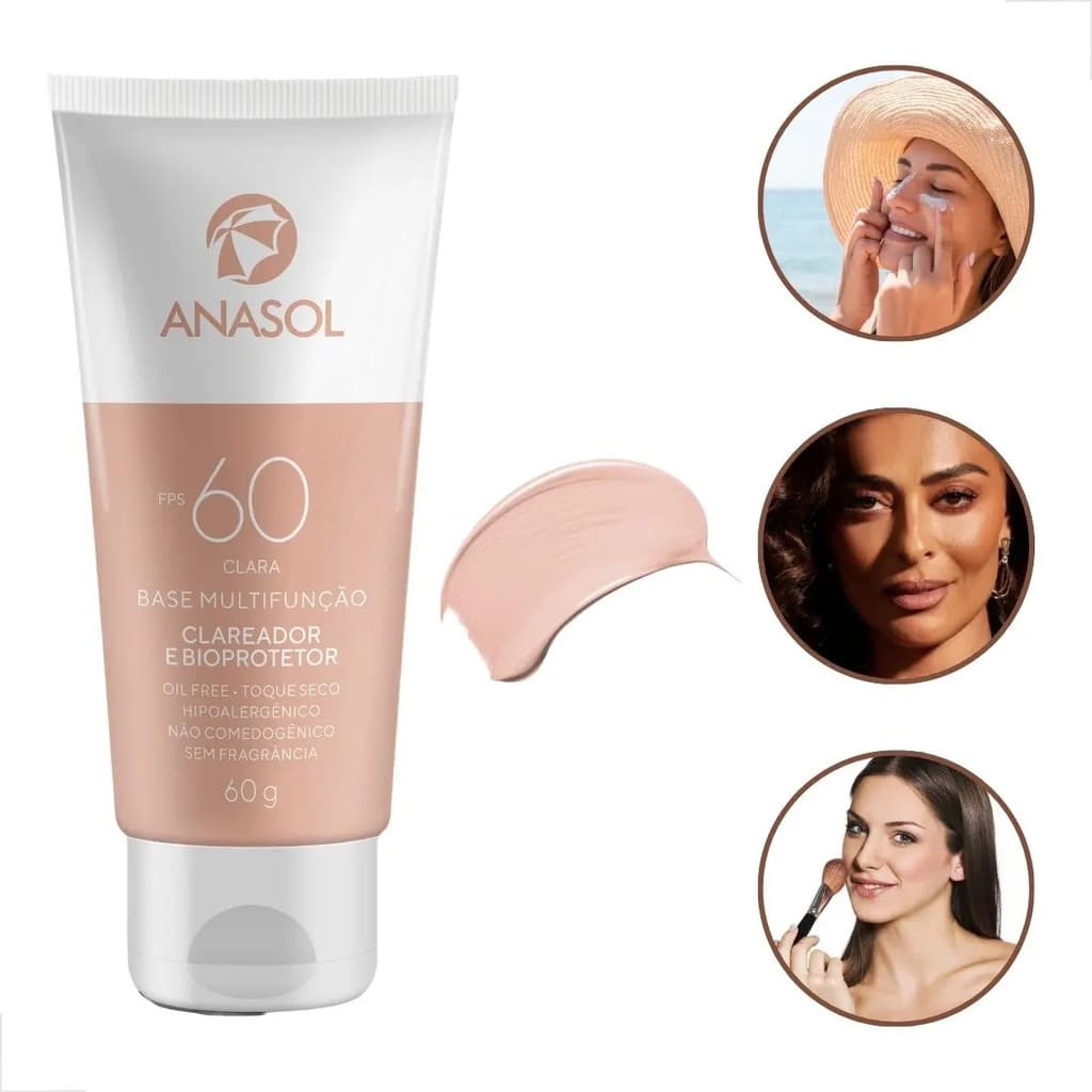 Base Multifunção Clara Fps60 Anasol Toque Seco Oil Free 60gr
