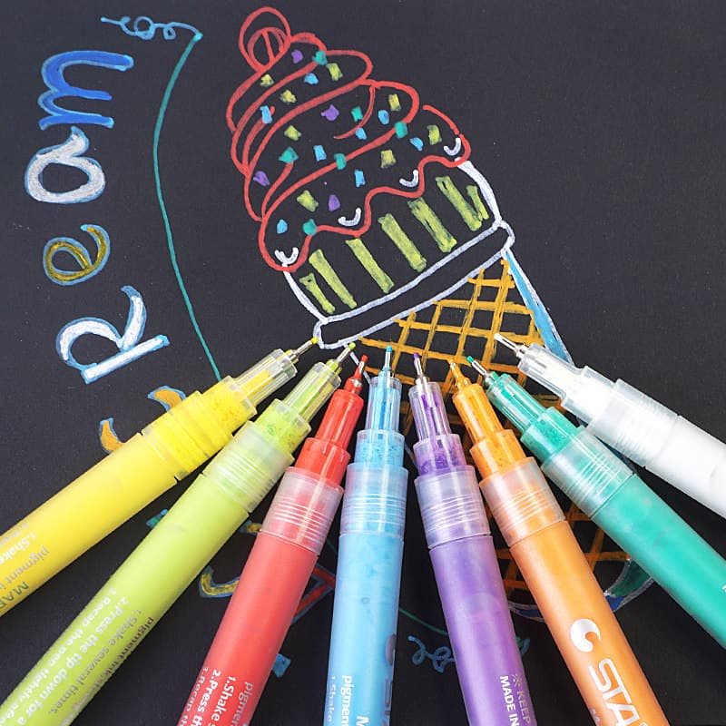 Marcador acrílico à prova d'água Sta 1100s fino 0.7 mm marcador de tinta colorida grafite de longa duração