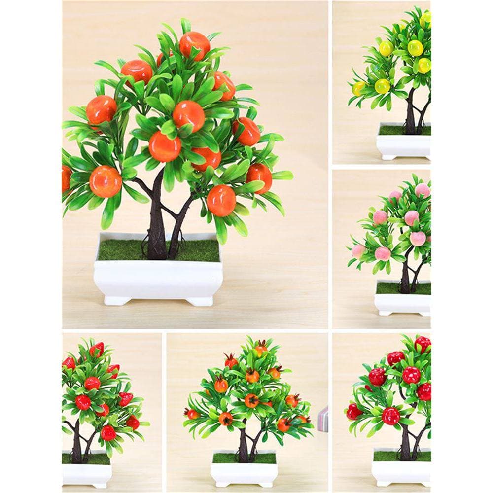 Simulação árvore frutífera planta Bonsai pequeno vaso planta decoração de escritório plástico fortuna laranja Kumquat or