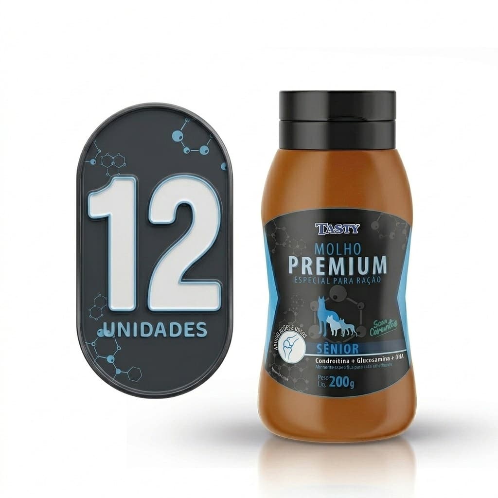 CAIXA C/ 12 - Molho Premium DOOGS para Ração SENIOR 200gr.