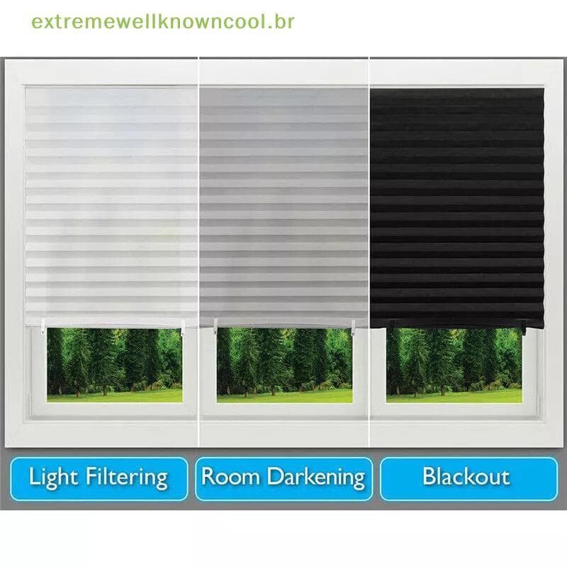EWC Tons Autoadesivos Meia Janela Não Tecido Dobrável Cortina Banheiro Varanda Sala De Estar Cortinas Plissadas Quente