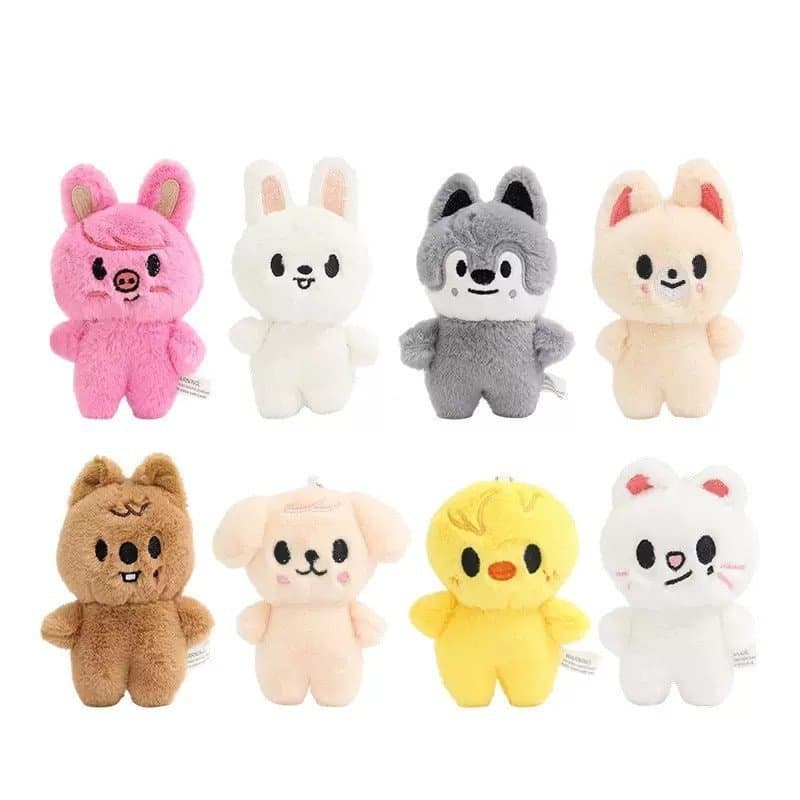 Novo estilo stray kids skzoo stray crianças boneca de pelúcia saco chaveiro pingente boneca