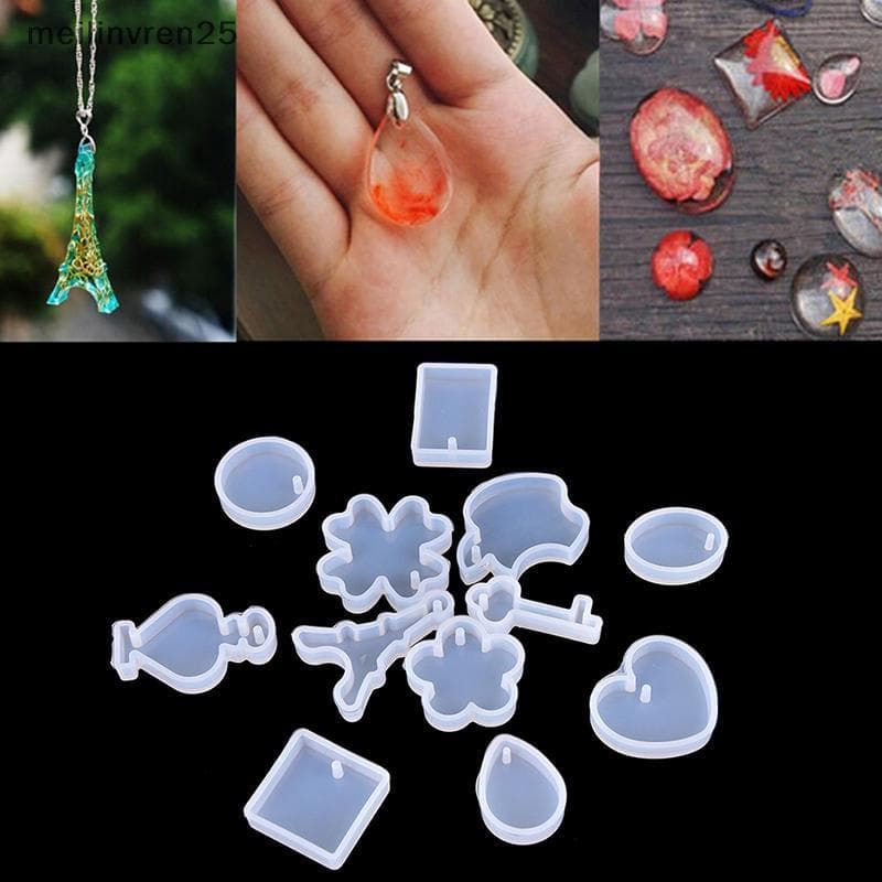 MEL 12 Pçs/set Buracos Chave Waterdrop Molde De Silicone Resina Jóias Fazendo DIY Artesanato BR