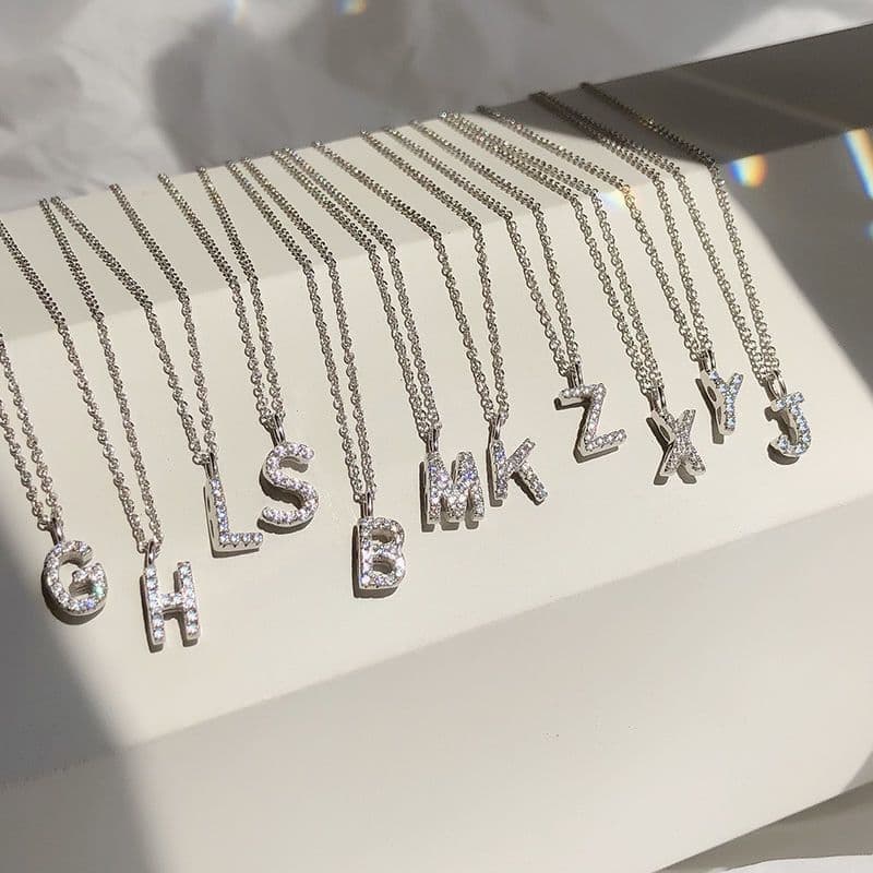 26 letras colar feminino clavícula corrente feminino nicho Design nome carta namorada pingente colar