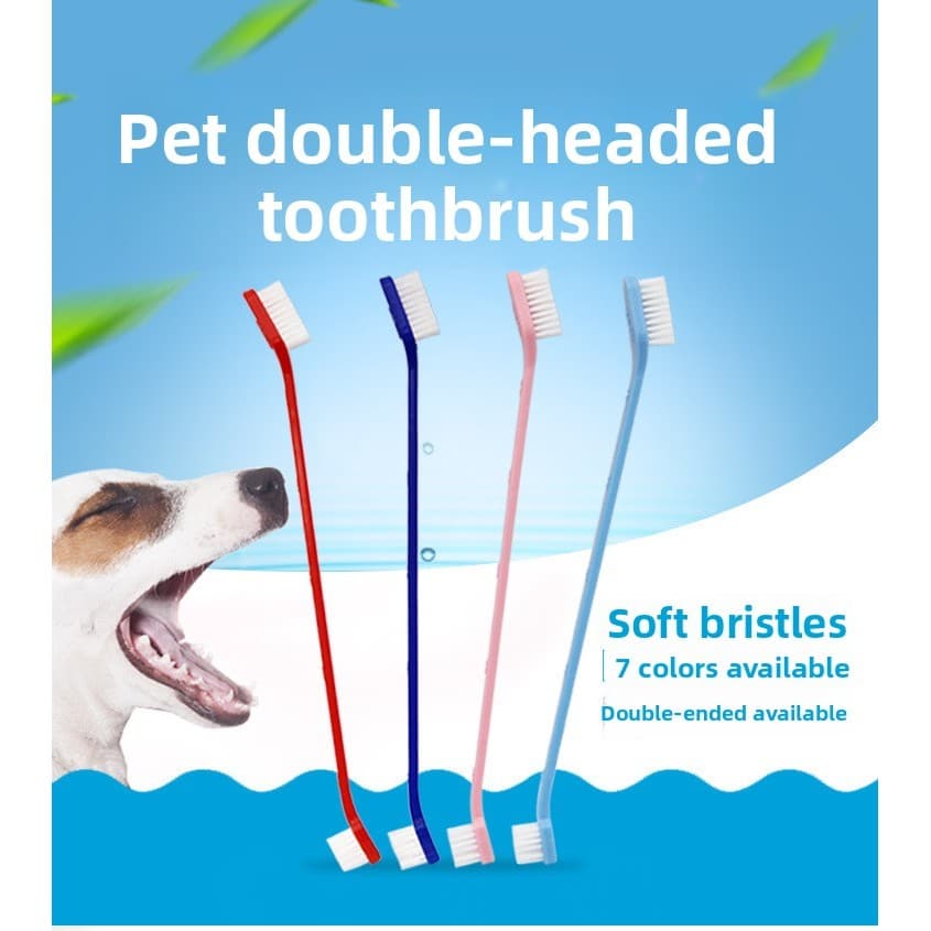 ⭐Entrega Rápida⭐Escova de Dentes Descartável para Animais de Estimação, Escova de Dentes para Cães de Cabeça Dupla
