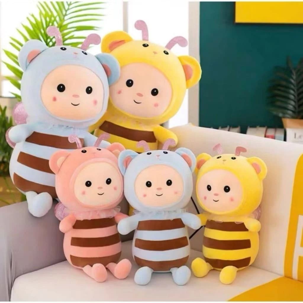 Pelúcia Abelhinha Fofa 35cm Boneco de Plush Macio Kawaii Decorativo Presente Infantil ENVIO IMEDIATO