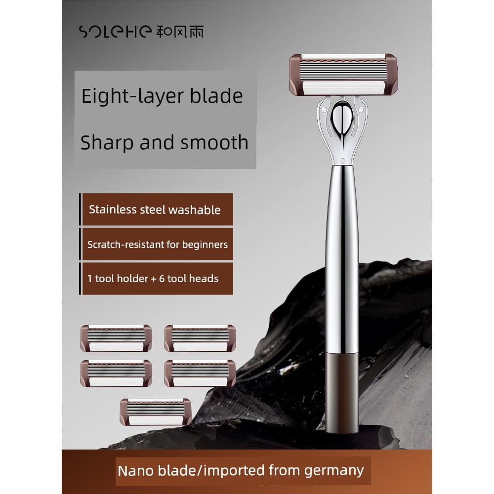 Navalha Manual de chuva japonesa, lâmina substituível masculina, antiarranhões, à moda antiga, faca portátil para barba,