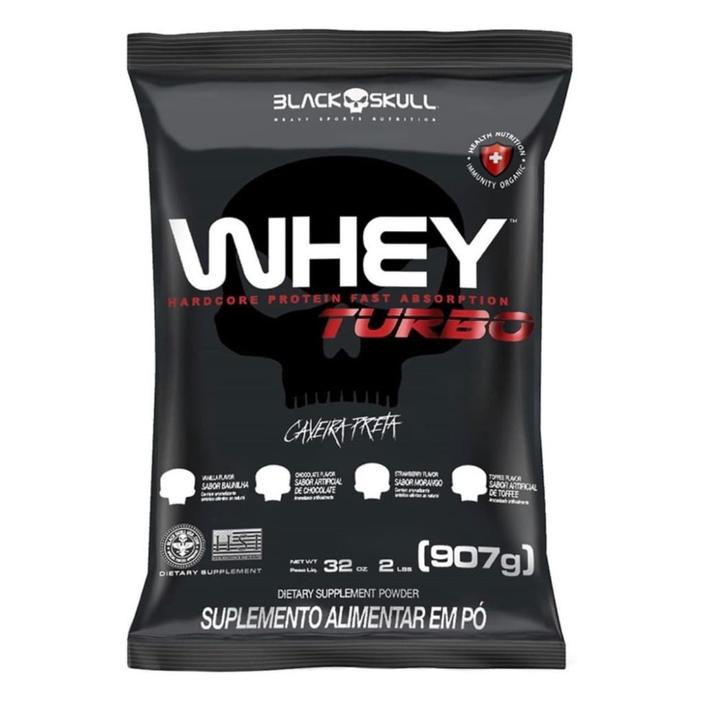 Whey Protein Concentrado Turbo ( Refil ) - 907g - Black Skull