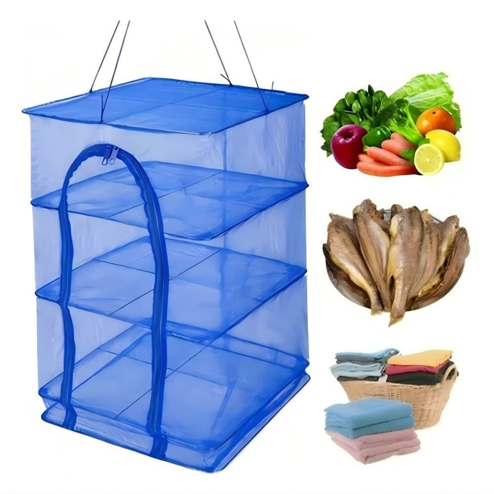 Rede de Secagem para Alimentos em Camadas - Desidratador de Frutas, Legumes, Peixe e Ervas Multiuso para Cozinha