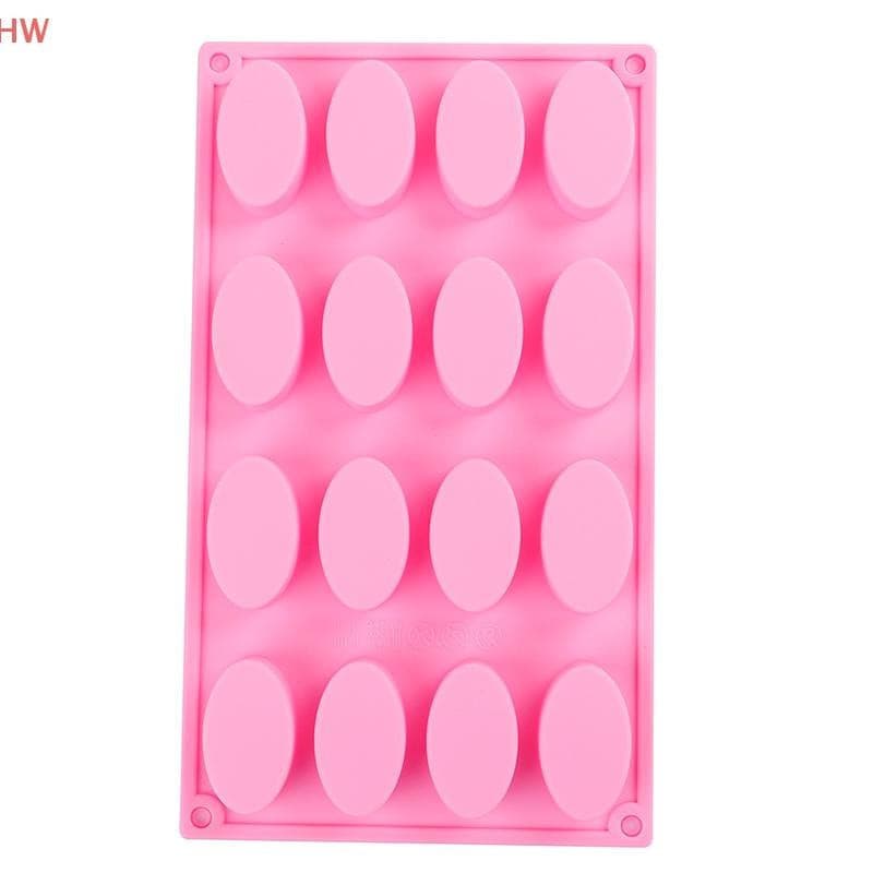 Molde de silicone oval para sabão com 16 furos, ferramenta artesanal para uso doméstico DPQG YJZA