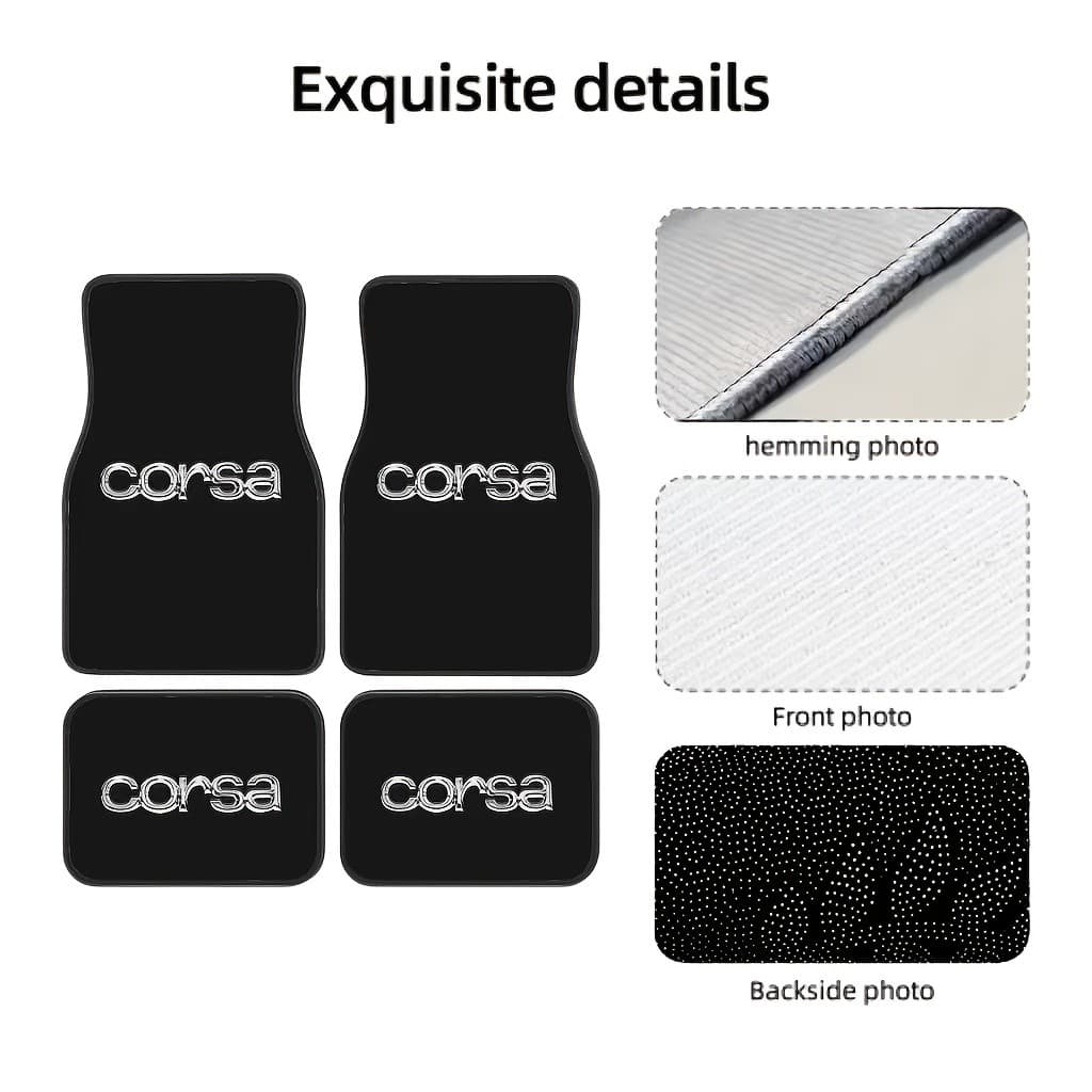 Conjunto de 4 peças Tapete de pés de carro impresso com padrão CORSA minimalista, feito de materiais de alta qualidade,