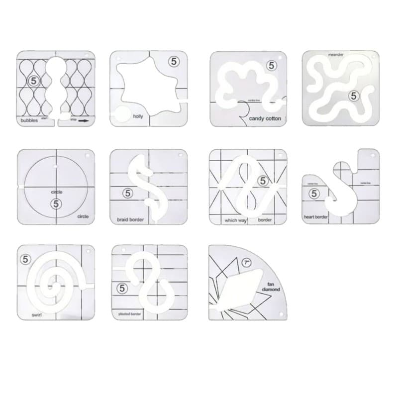 Conjunto Guia Costura Acolchoada blg 5 5 Transparente 11 Mistura Design Borda Para Planejame