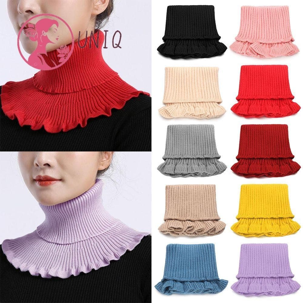 UNIQ Malha Gola Falsa Destacável Moda Inverno Alta