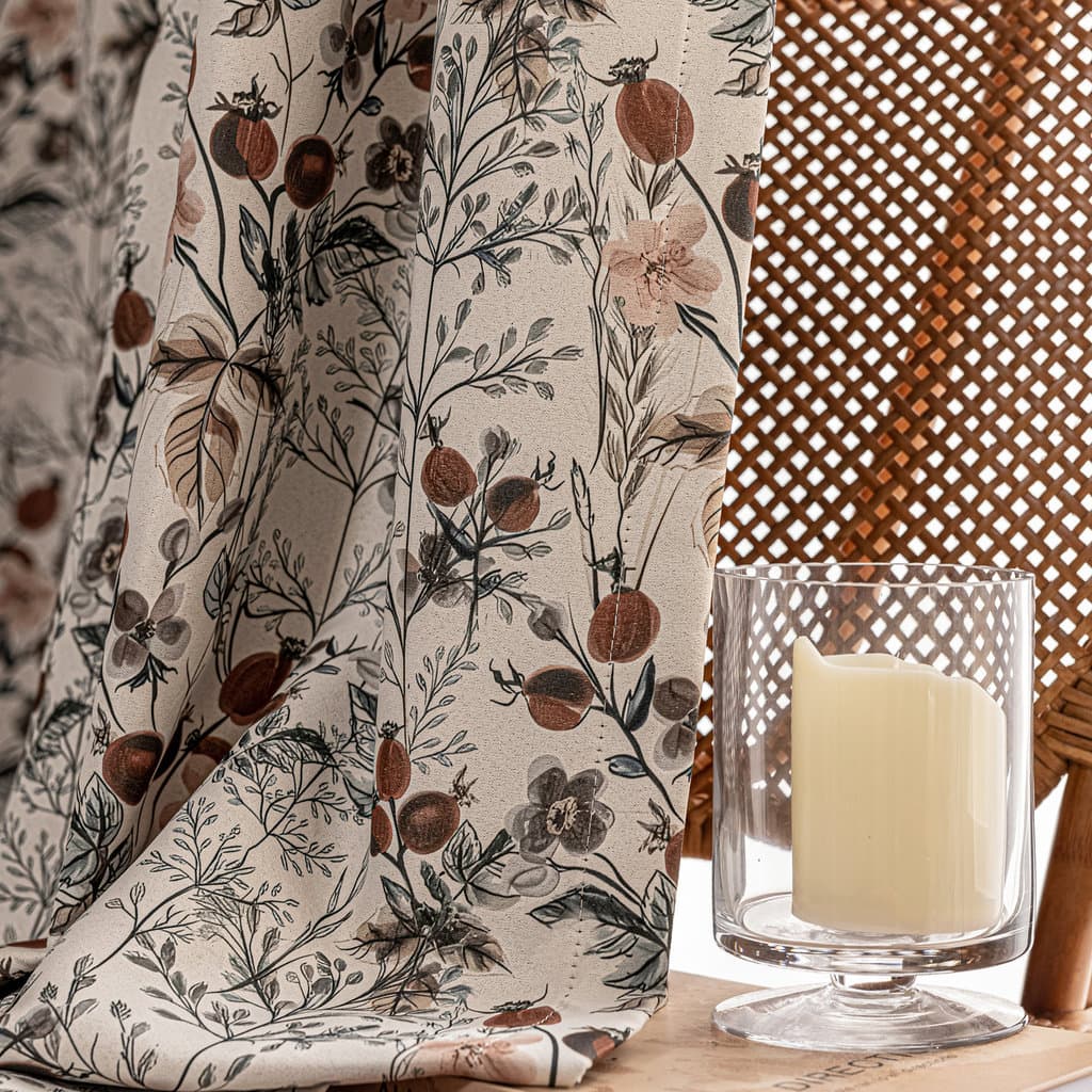 País americano flor Pastoral estilo Retro alto Blackout isolamento térmico quarto Bay janela estudo sala de estar varand