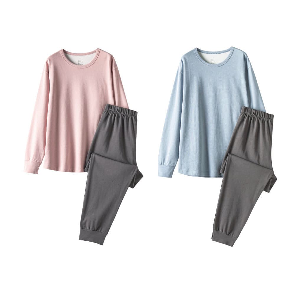 Japão importado cor sólida algodão moletom loungewear terno estilo esportivo loungewear Uniqlo primavera outono pijamas
