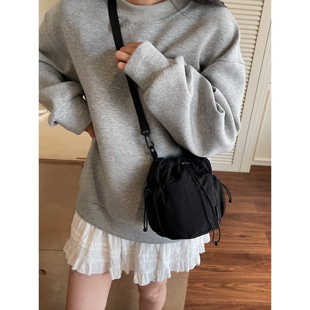 bolsa feminina bolsa transversal feminino Novo Mini balde saco simples leve saco de lona cordão saco do telefone móvel l