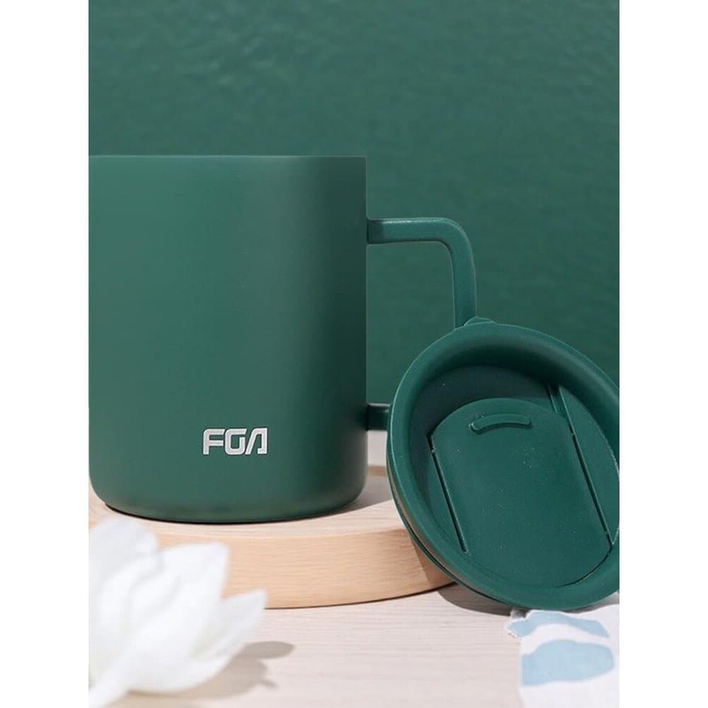 Copo térmico de aço inoxidável, caneca de café, copo de água doméstico, copo de escritório com tampa, simples com alça d