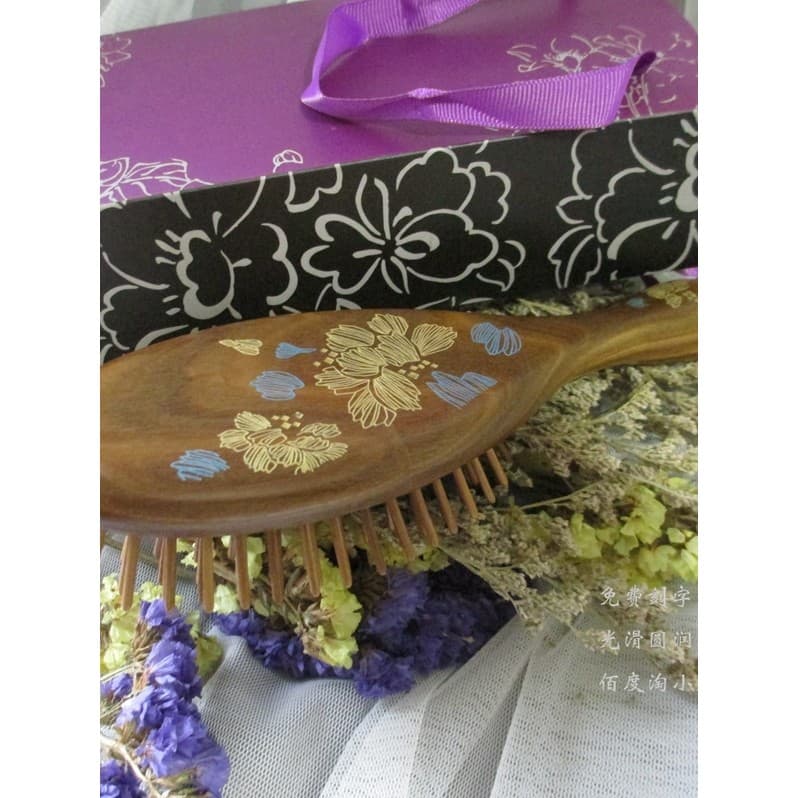 High-End pintado almofada de ar pente Airbag massagem pente Anti-estático Natural verde sândalo perda de cabelo encaraco