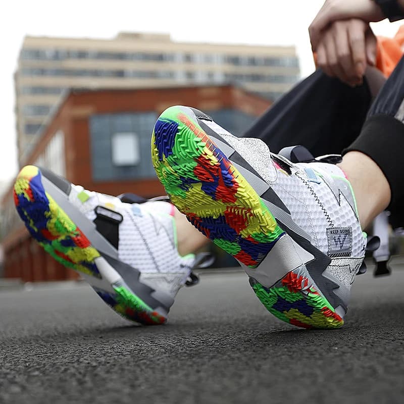 Nova Moda Tênis De Basquete Adolescente Com Design Colorido Correspondente E Tendência Esportiva 36-45 Jovem Masculina F