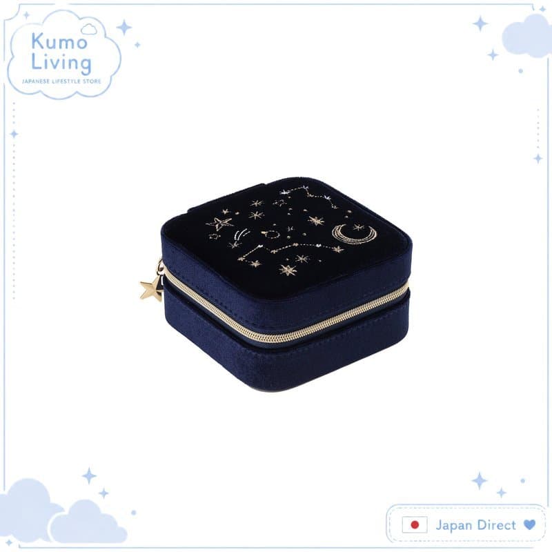 [Afternoon Tea Living] JJ75 Caixa de Joias Quadrada com Motivo Celestial em Veludo / Importada do Japão