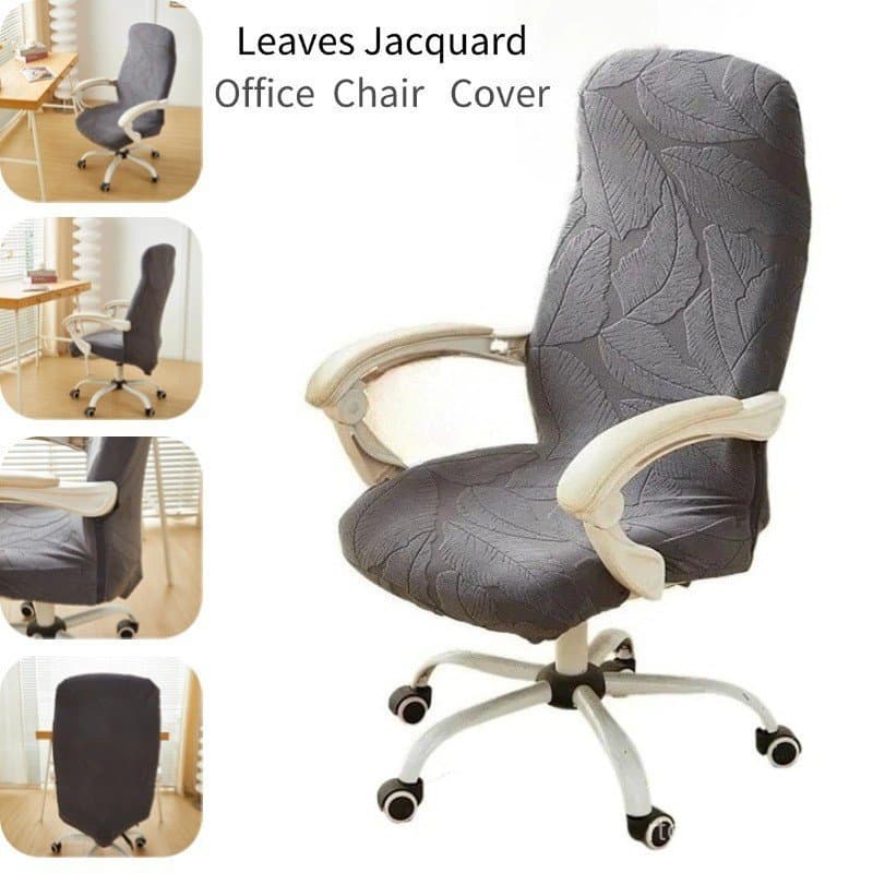 Capa Extensível Para Cadeira De Escritório , Cadeiras De Computador Jacquard De Cor Sólida , Capas Giratórias Assento De