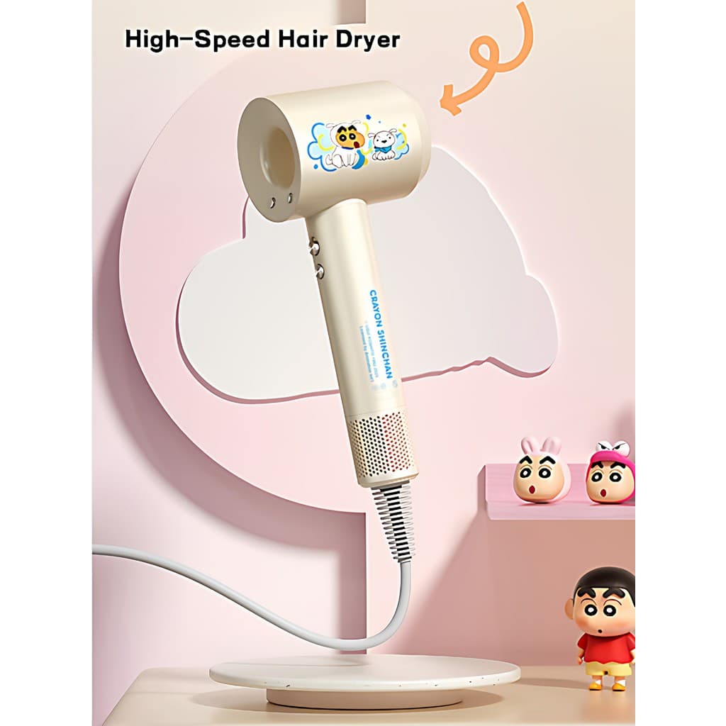 Crayon Shin-Chan Secador de cabelo doméstico de alto vento íon negativo cuidados com o cabelo secagem rápida secagem de