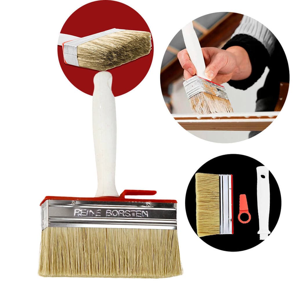 Broxa para Pintura Profissional FBG Retangular Cabo Ergonômico 14x4cm Pedreiro 17x8cm 1199-02 Tigre Cerdas Brocha