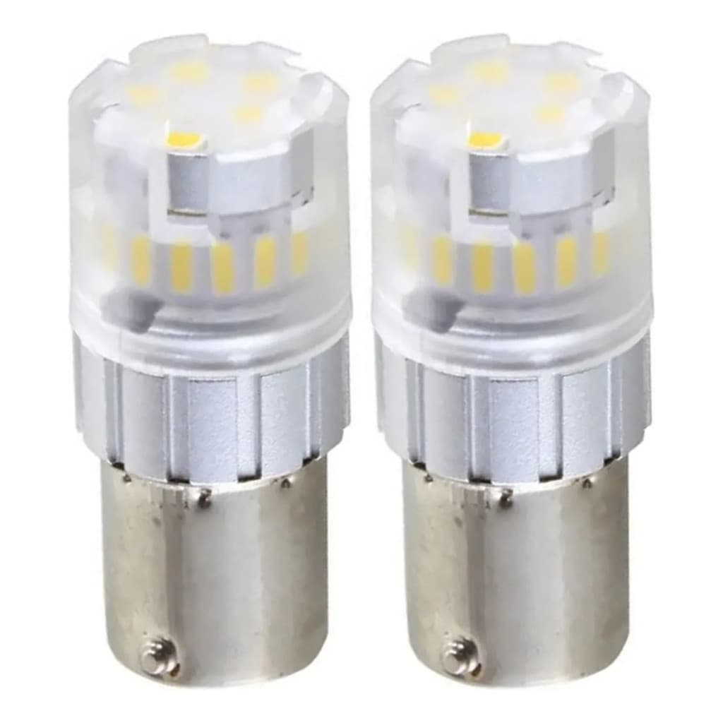 Par Lâmpada 1 Polo Led Pisca, Lanterna, Ré Branco 12v 1156 BA15S