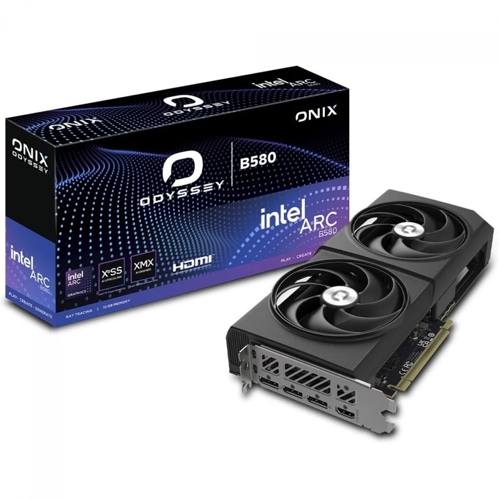 Placa De Vídeo Onix Odyssey Intel® Arc B580 Gddr6 12gb Preto
