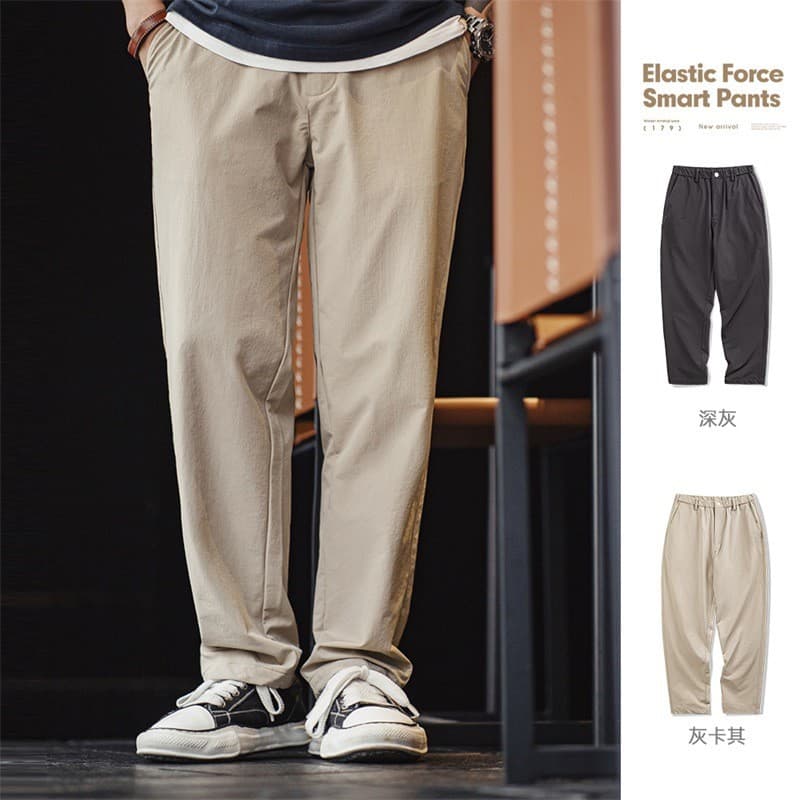 Moderno Workwear americano Casual quatro lados elástico em linha reta calças inteligentes elástico Anti-rugas calças côn