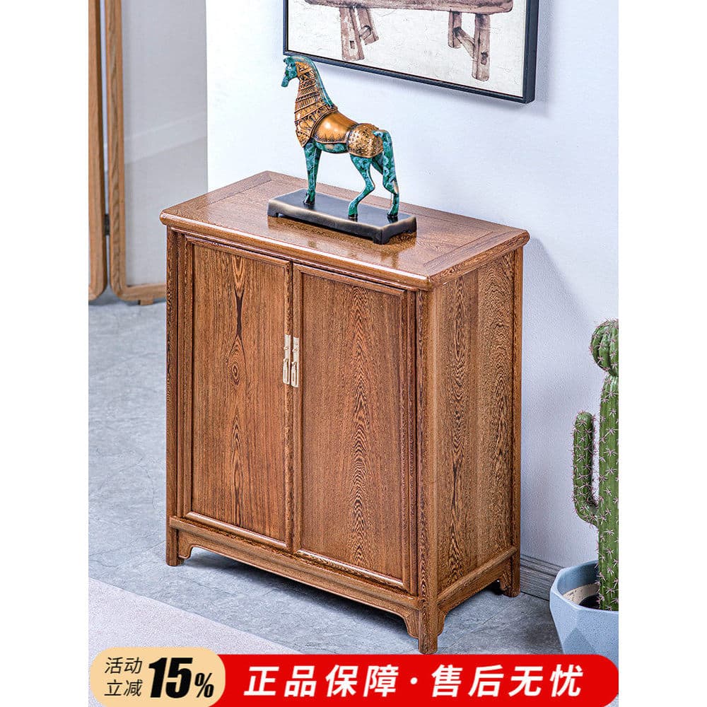 Armário lateral de jantar de madeira com asa de frango Armário de madeira maciça Armário de mogno Novo estilo chinês Arm