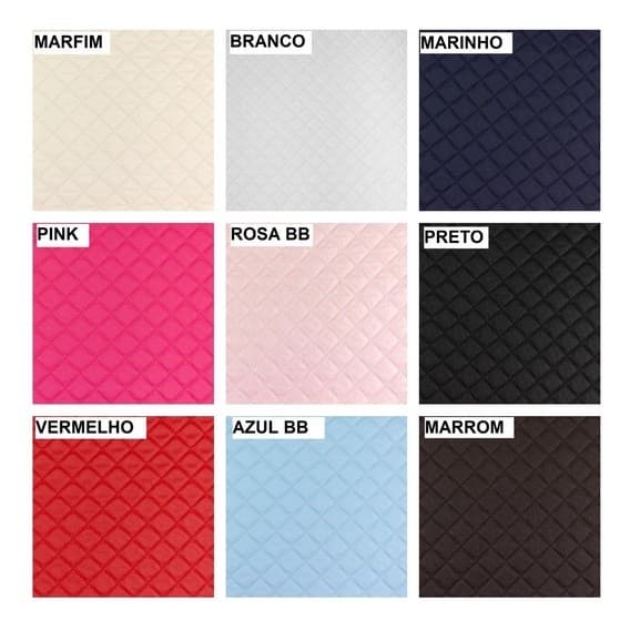 Tecido Corino MatelassêPVC Variedade de Cores para Artesanato