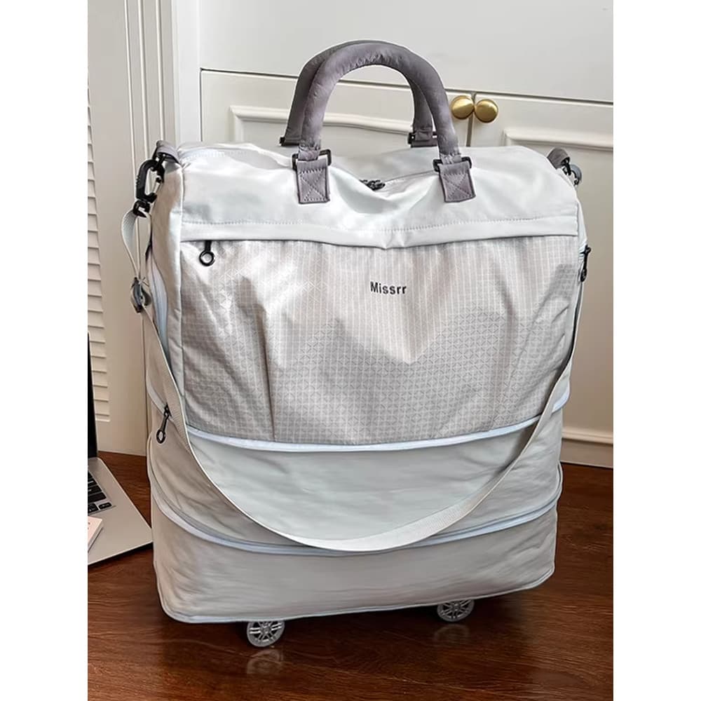 Novo estilo saco feminino polia mochila grande capacidade Universal roda mochila leve roda dobrável viagem negócios saco