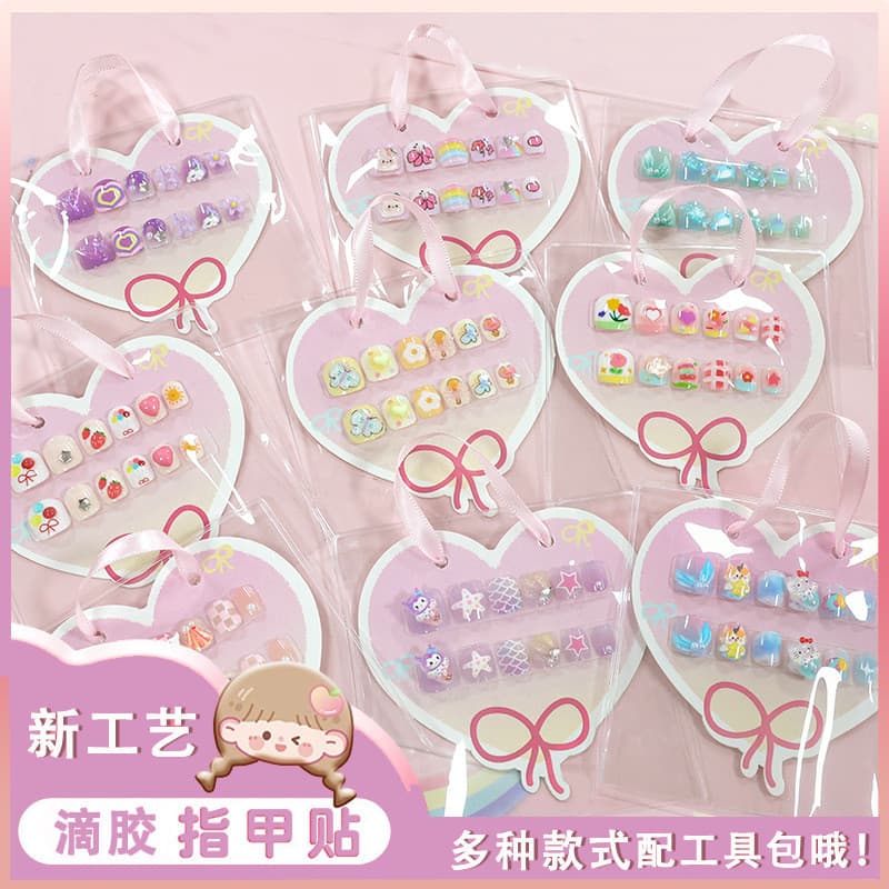 Novo produto infantil tridimensional epóxi usando unhas bonito bebê menina dos desenhos animados adesivo prego remendo f