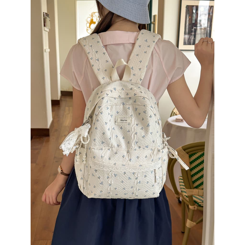 Japonês Floral mochila feminina estudante nicho leve ins estilo mochila júnior escola secundária estudante menina estilo