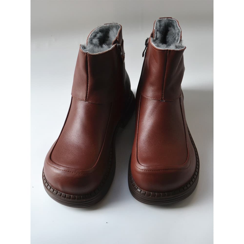 Botas de neve integradas de pele de carneiro com pés largos, couro genuíno, sapatos grandes de algodão, testa solta, bot