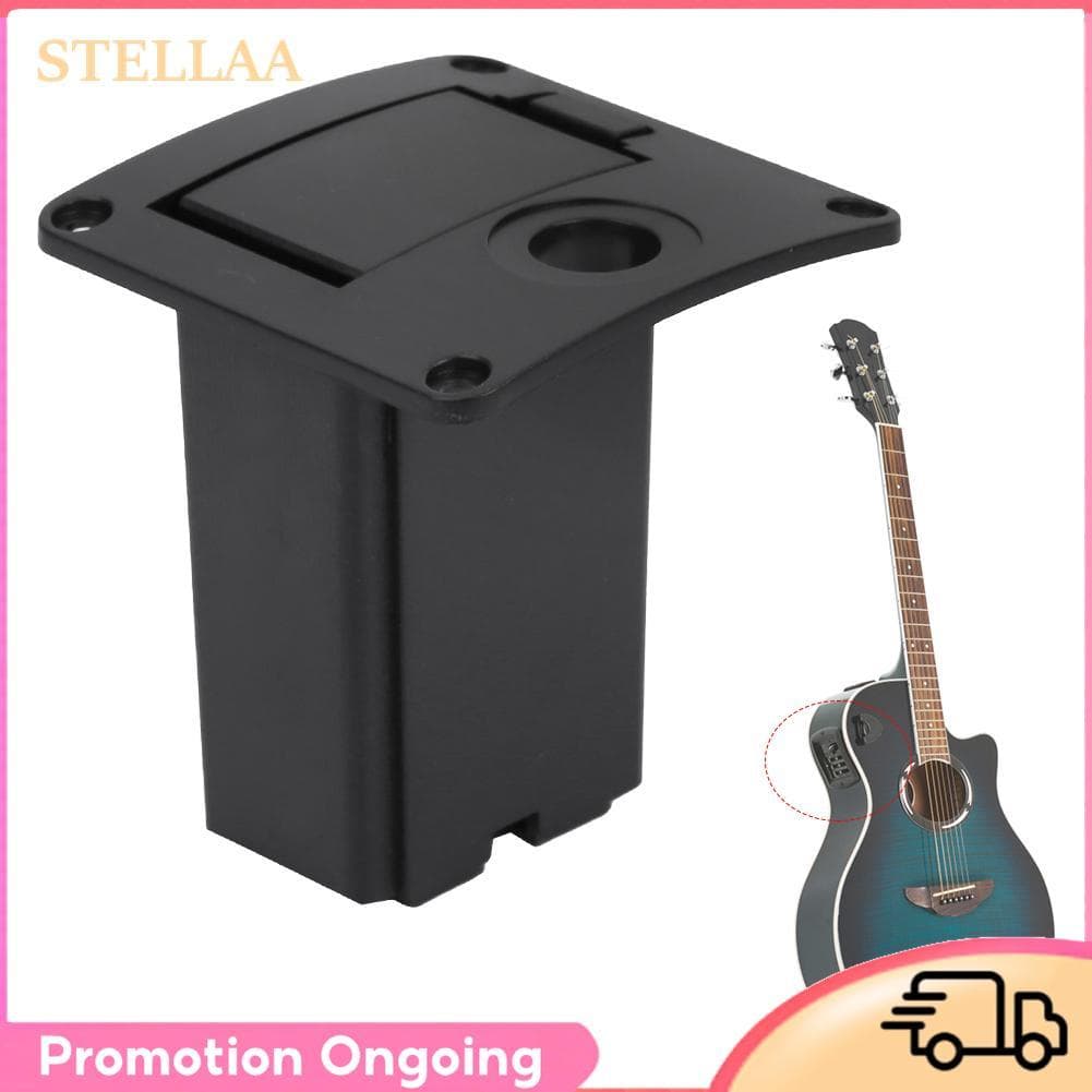 Stellaa Stella Caixa de bateria para captador de guitarra, capa de suporte de 9V para guitarra e baixo, caixa de