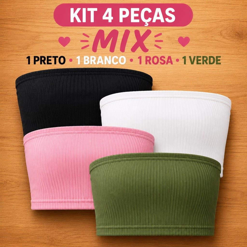 KIT 4 TOP TOMARA QUE CAIA CROPPED FAIXA - ENVIO IMEDIATO