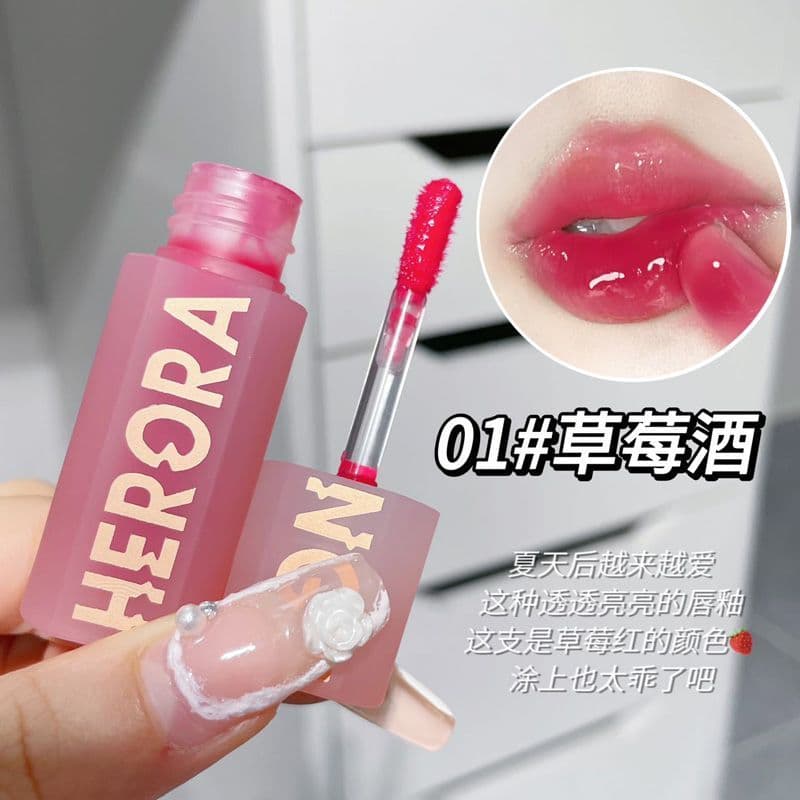 Bolha de morango ~ brilho de água espelho esmalte labial hidratante hidratante estudante clareamento à prova d'ág