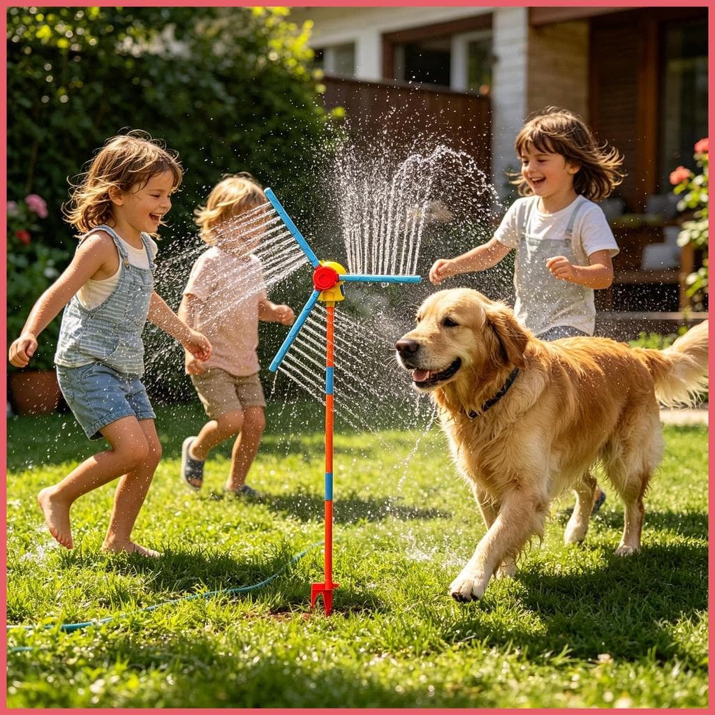 Moinho De Vento Sprinkler 3 Folhas 360 Graus De Rotação Rotativa Spray De Água Brinquedo Para Meninos E Meninas Pátio xu