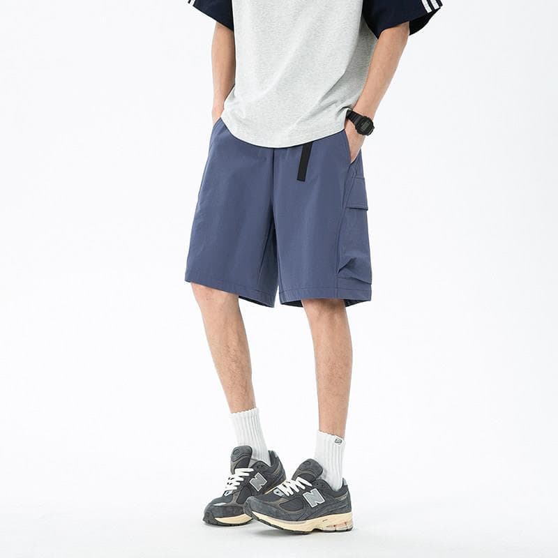 Shorts de secagem rápida masculino verão exterior usar protetor solar de seda gelo leve respirável solto esportes calças