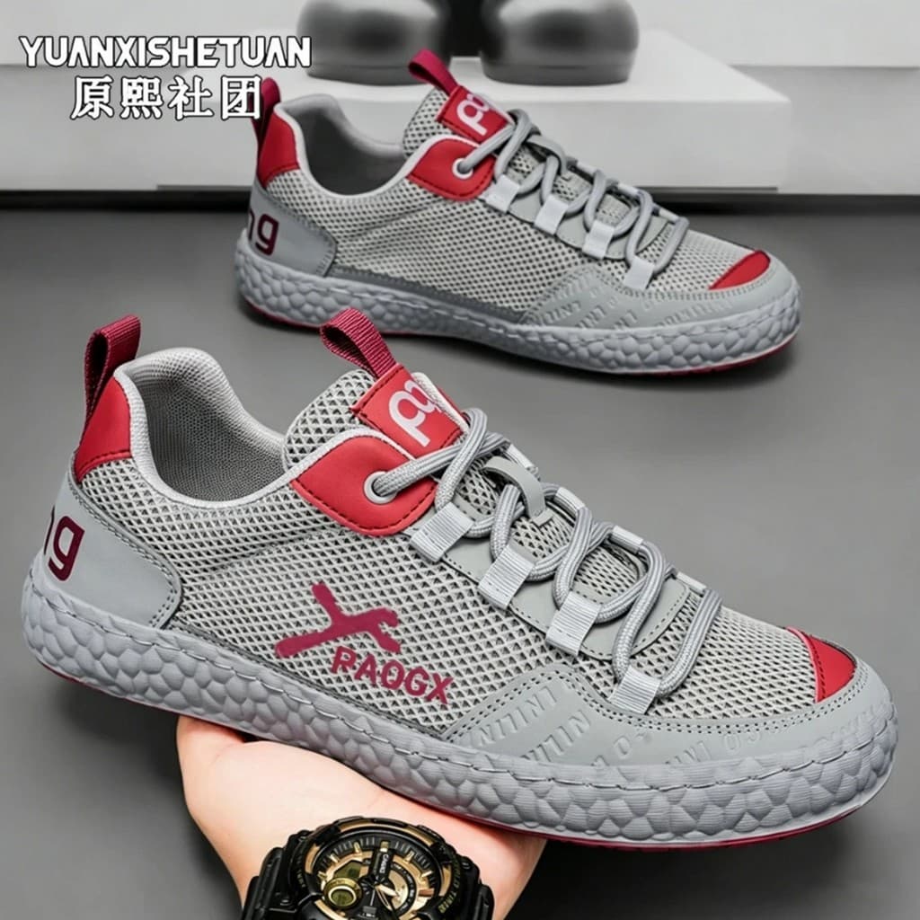 Haraxi Club sapatos masculinos 2026 novo estilo verão malha respirável confortável antiderrapante sola macia tênis casua