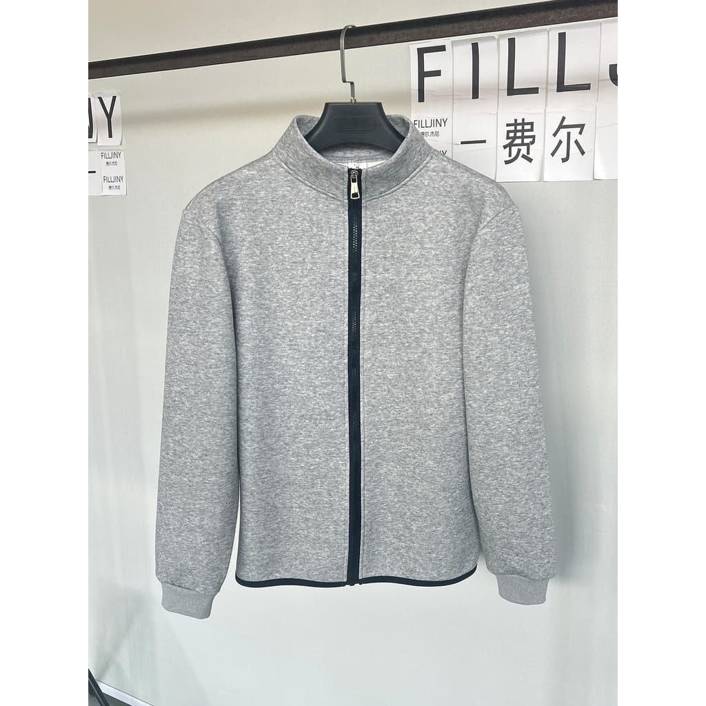 FILLJINY Moletom masculino com gola alta e zíper, jaqueta Casual de malha, estilo minimalista, primavera, outono e inver