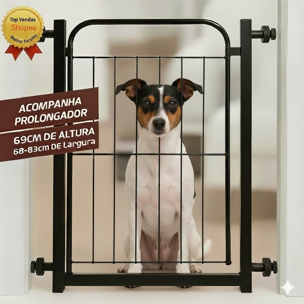 Portão Segurança Pet Grade Aramado Proteção Para Crianças Cães Outros Pets Acompanha Extensor 10cm